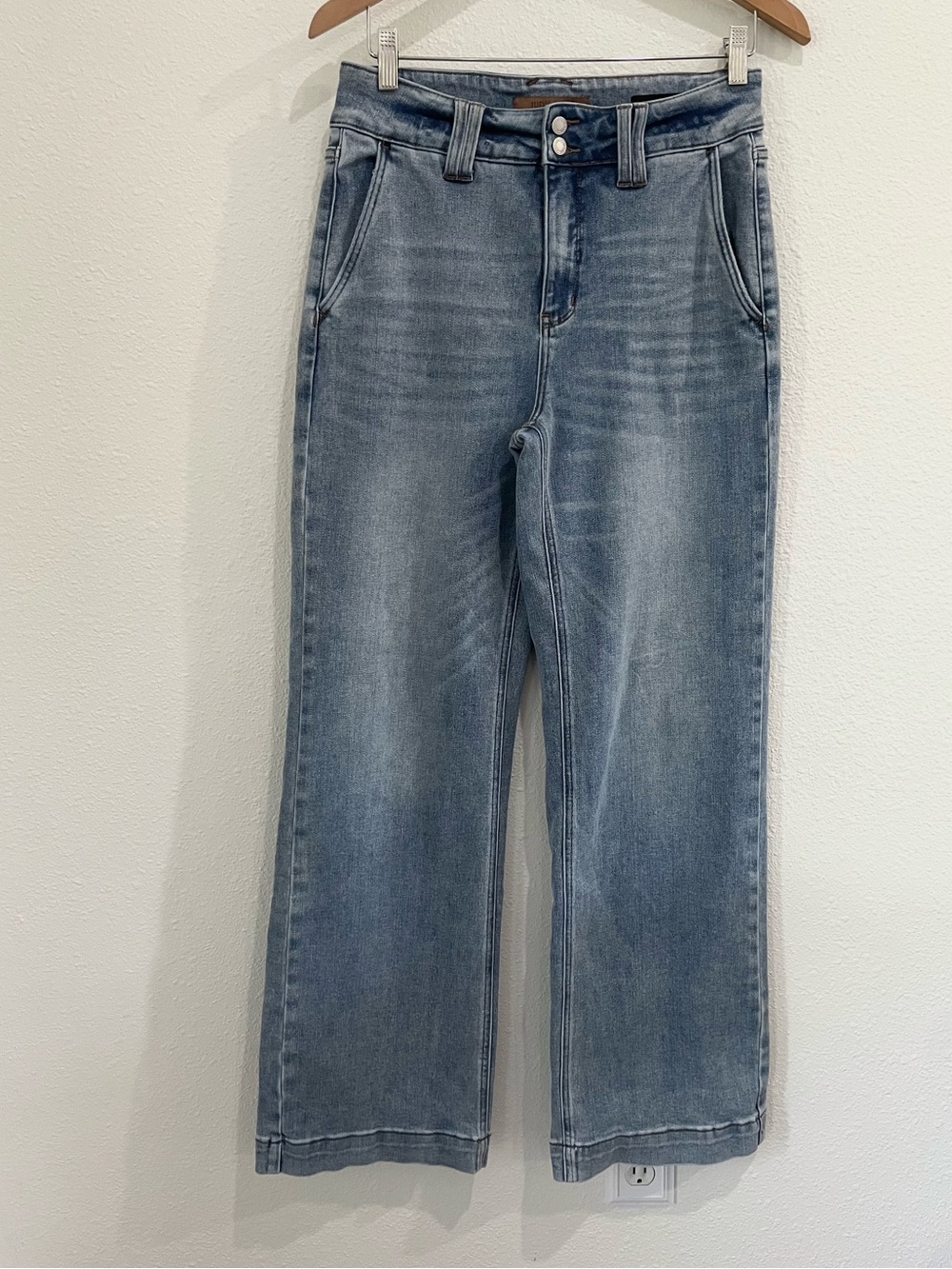 Judy Blue Stretch High Rise Wide Leg Jeans Comfort Boho Contemporary